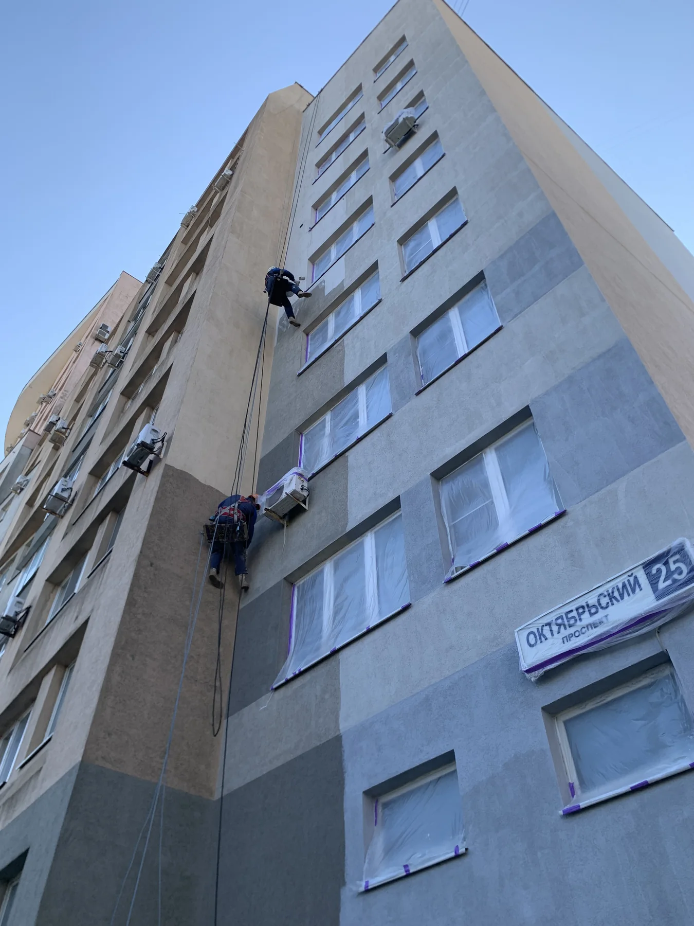 Фасадные работы методом промышленного альпинизма во Владимире
